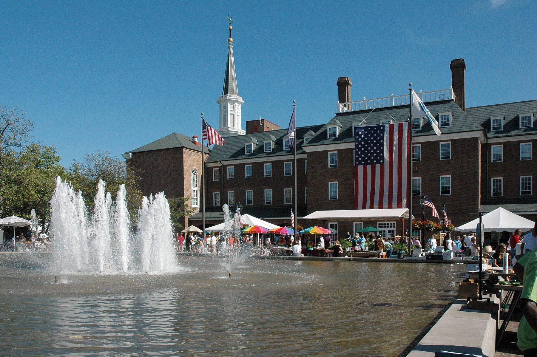 Market Square in Old Town Alexandria, Virginia, real regional photography